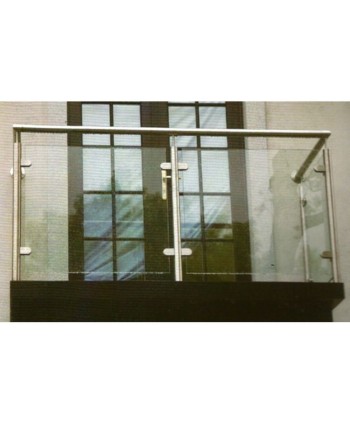 8423 Balcon pequeño tradicional de inox con cristal
