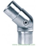 Conector regulable de acero inoxidable satinado para tubo redondo 618-INOX