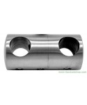 Soporte con doble agujero para barras de acero inoxidable satinado 773-INOX