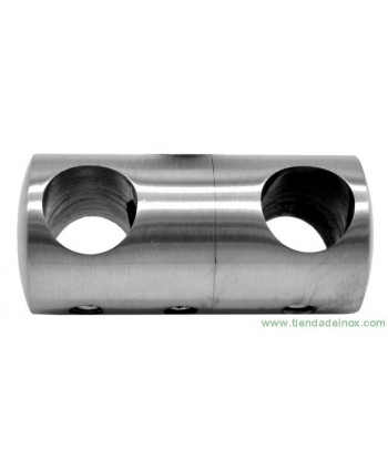 Soporte con doble agujero para barras de acero inoxidable satinado 773-INOX