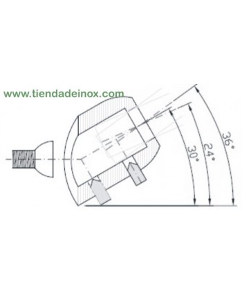 Medida soporte para tramo con inclinación en acero inoxidable satinado 776-INOX
