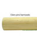 Pasamanos redondo de madera pino claro barnizado 980-INOX