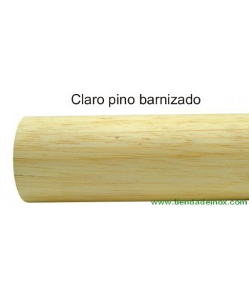 Pasamanos redondo de madera pino claro barnizado 980-INOX