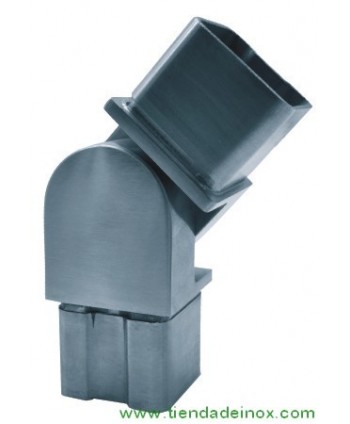 Conector regulable de acero inox satinado para tubos cuadrados 832-INOX-C