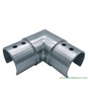 Codo horizontal para tubo abierto de acero inoxidable satinado 855-INOX