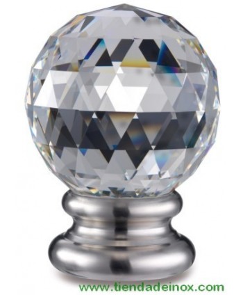 Remate de cristal tallado Swarovski de Austria con base de acero inox satinado 942-INOX