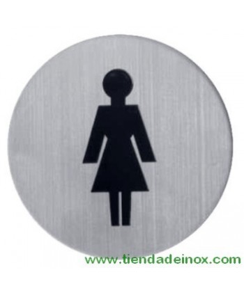 Letrero de acero inoxidable satinado con silueta de "Mujer" 952-INOX-M