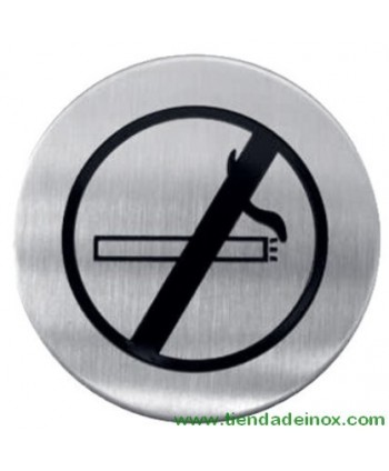 Letrero acero inoxidable satinado "Prohibido fumar" 955-INOX