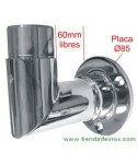 Medida soporte lateral para poste de acero inoxidable pulido espejo 2555-INOX
