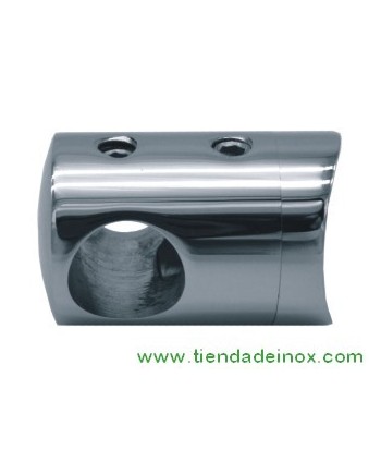 Soporte acero inox espejo con agujero pasante para tubo redondo 2770-INOX