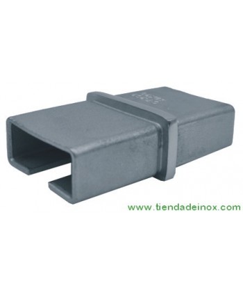 Conector rectangular para unir dos tubos de acero inox pulido espejo 2833-INOX-R