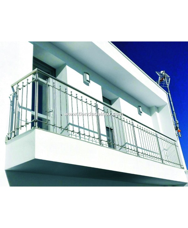 Balcón de acero inoxidable con barandilla sencilla y elegante Nº8023