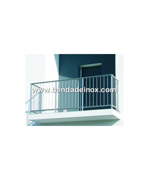Balcón de acero inoxidable con barrotes verticales Nº8035