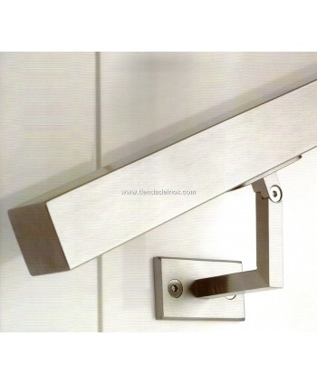 Soporte de pared acero inox pulido espejo para pasamanos plano 2827-INOX