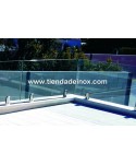 Balcón para barandilla de cristal con soportes de acero inoxidable Nº8404