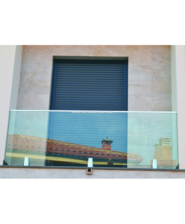 Balcón exterior de acero inoxidable con soportes para el vidrio Nº8431