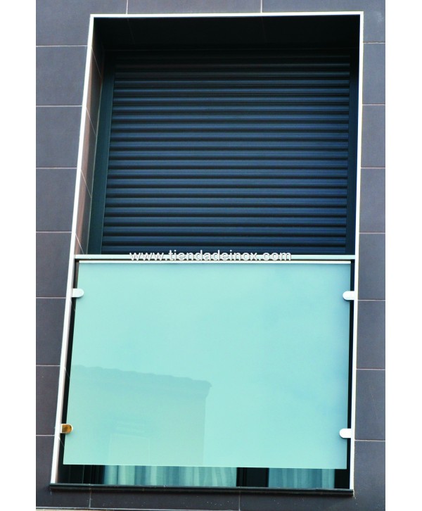 Balcón exterior de cristal y acero inoxidable pulido espejo Nº8432