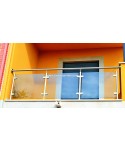 Balcón de acero inoxidable con cristales ahumados Nº8436