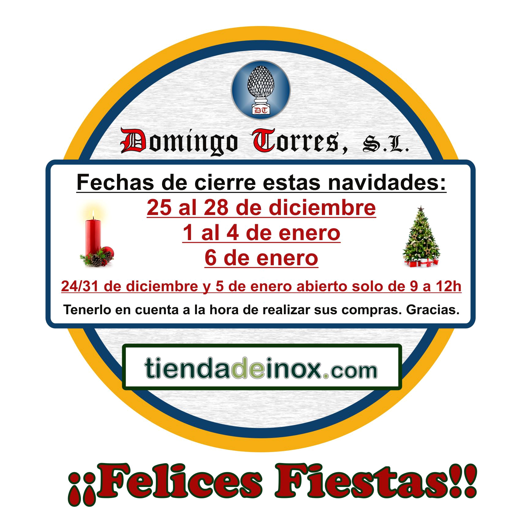 Cierre fiestas navideñas